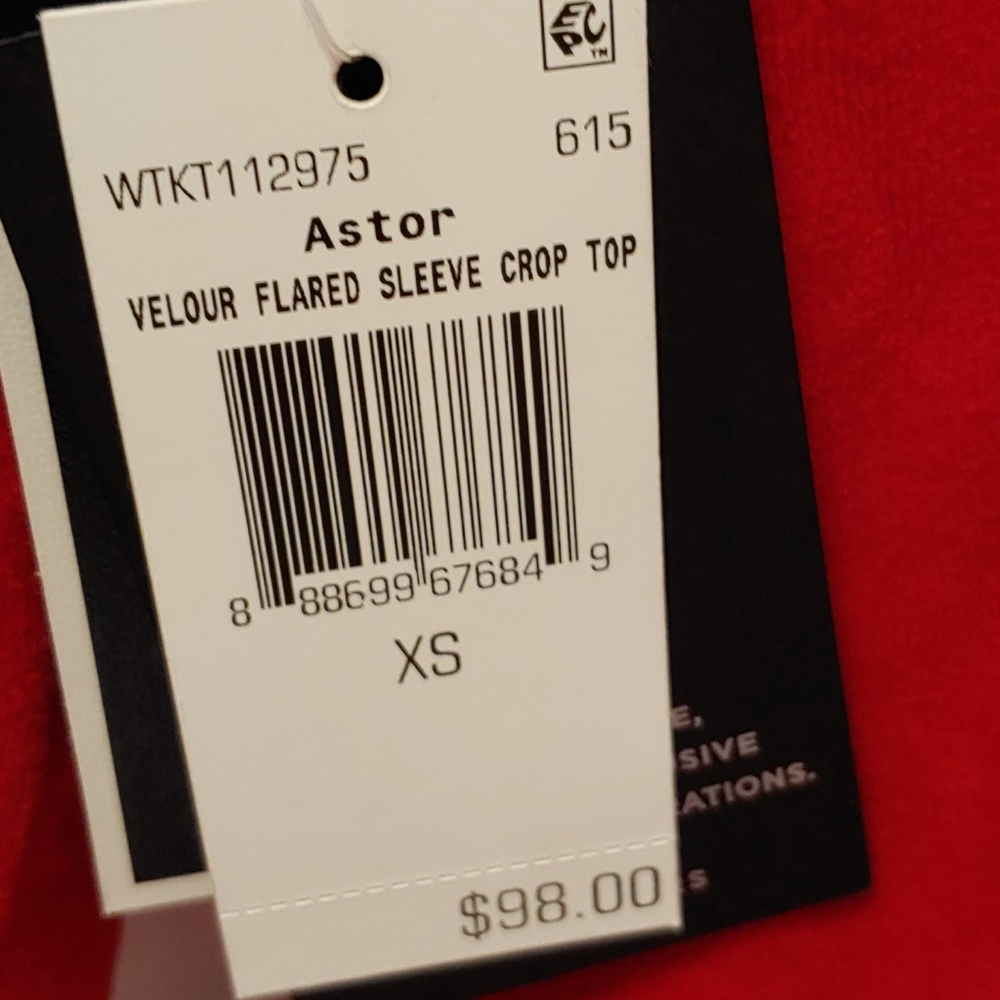 Juicy Couture.Red.Velour Flared Sleeves Sale SALE. Marked Down Sale SALE - Picture 3 of 6